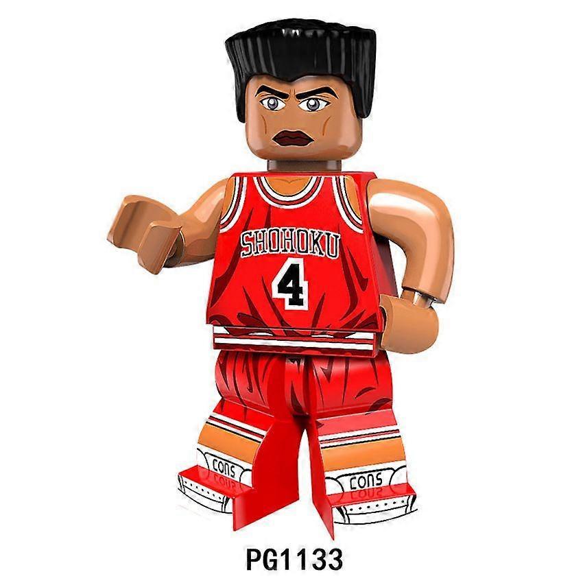 6PCS Slam Dunk Sakuragi Flower Road Rukawa Maple Miyagi Ryoda Mitsui Akagi Gangxian Put Together Building Block Toys