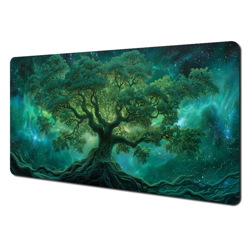 Lebensbaum und Magischer Wald Muster Großes Mauspade Schreibtischmatte Gaming Pad PC Zubehör Tastatur Mauspads Mauspad Büro Teppich