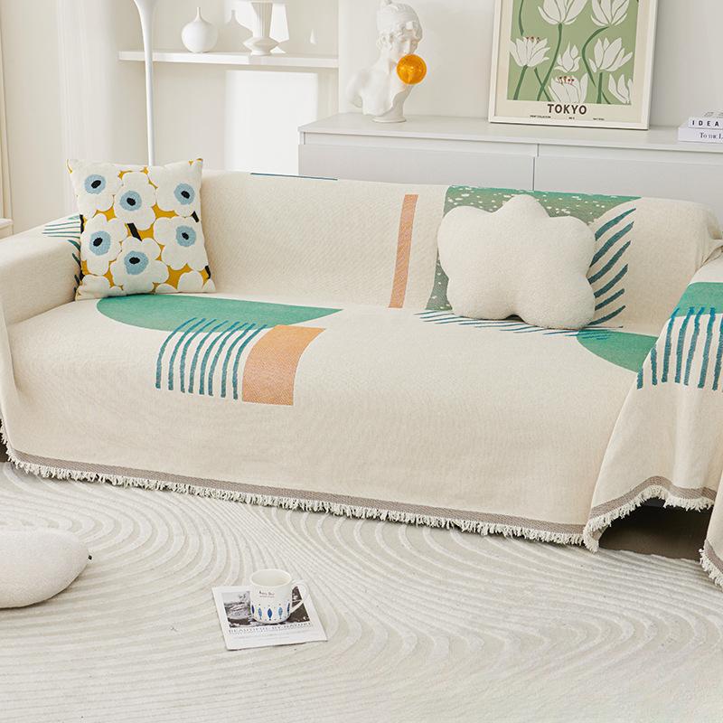 Anti-Scratching Chenille Sofa Towel Modern Minimalist Full Covered Non-Slip Cloth Four Seasons Universal Pure Color Cover Cover