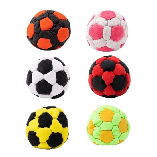 1/3/6Pcs Plush Football Footbags Hacky Sack Ball, Handmade Multicolored Throwing Beanbag, Kids Adults Juggling Kick Ball for Indoor Outdoor Play