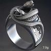 Chenrui Creative Retro Double Snake Silver Men's Ring