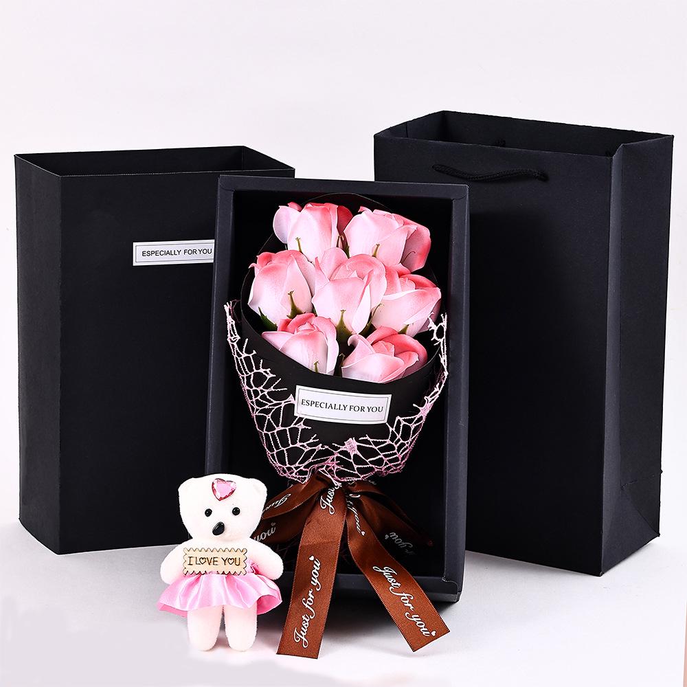 7PCS Rose Soap Bear Bouquet Gift Set for Mother's Day