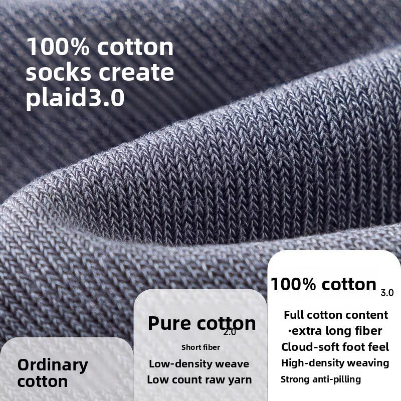 Short-tube Men's Deodorant Cotton Socks, Summer Pure Cotton Short Socks, Thin Style, Antibacterial Cotton Socks