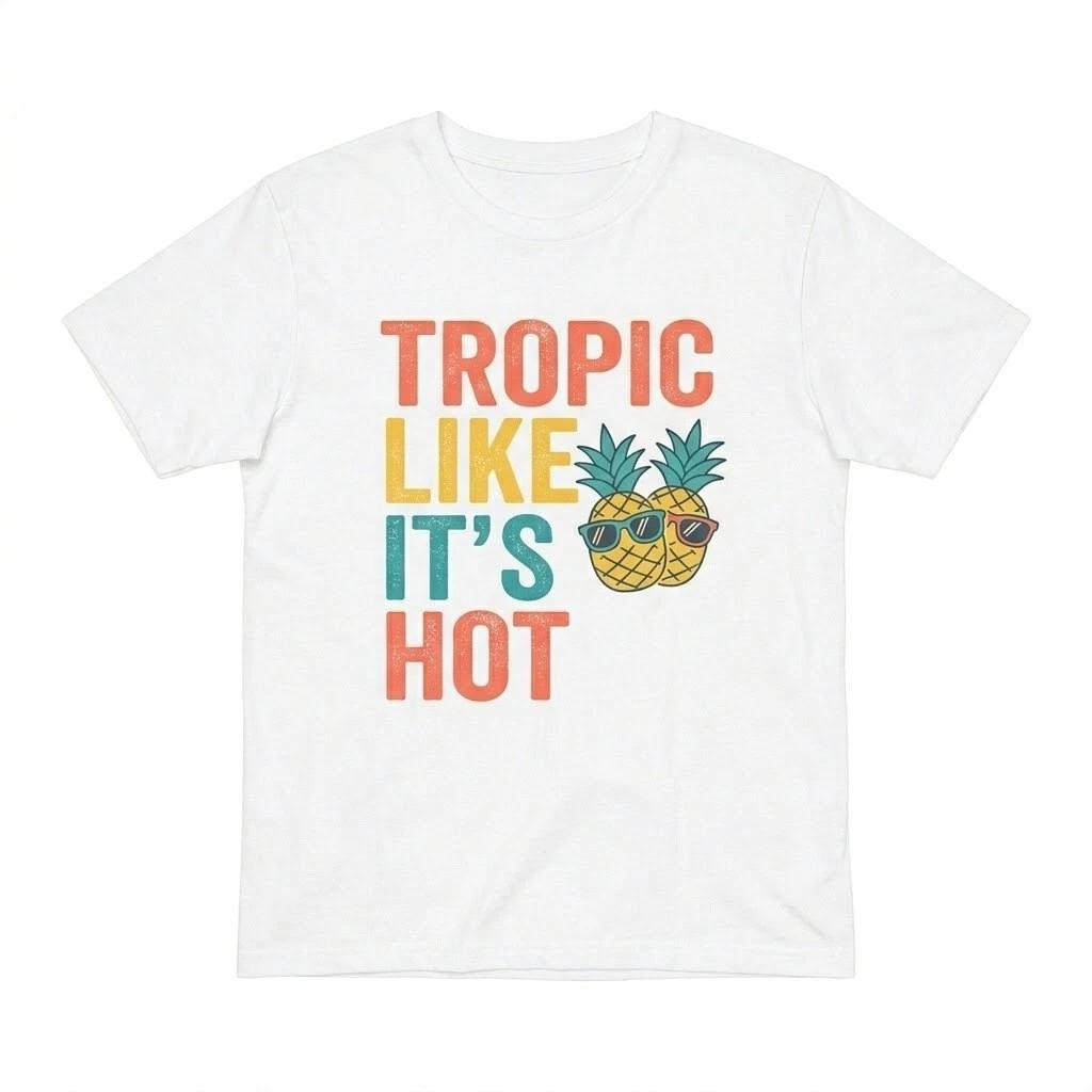 Tropic Like It s Hot Shirt - Funny Summer Pineapple T-Shirt - Beach Vibes Tee XS
