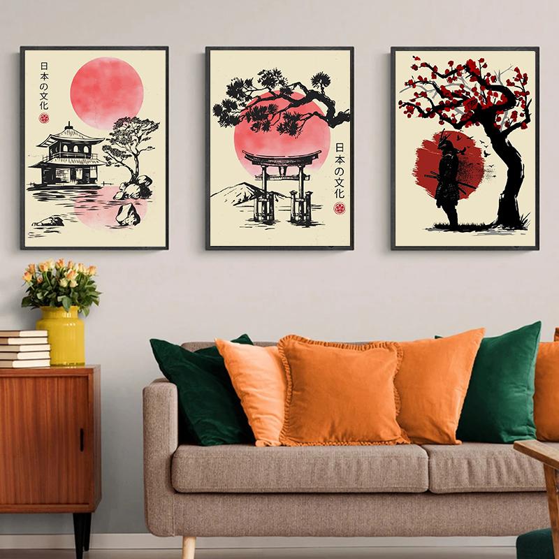 Retro Japan Culture Posters Canvas Painting Japanese Vintage Wall Art Picture For Modern Living Room Home Decoration