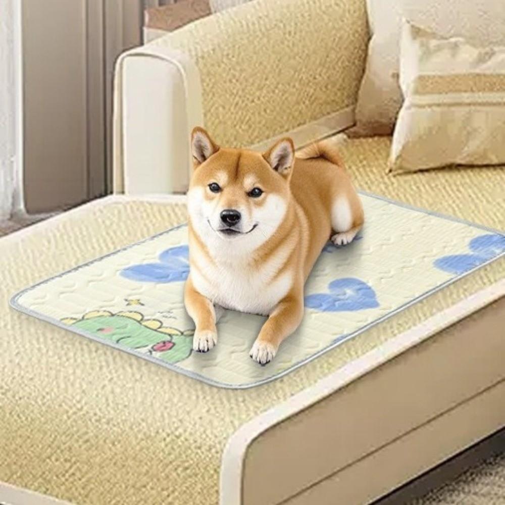 Breathable Cooling Dog Mat Washable Pet Nest Mat Cartoon Pattern Cat Floor Pad  Car Travel