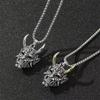 New Horn Prajna Ghost Titanium Steel Pendant Necklace Retro Mask Hip Hop Jewelry Accessories