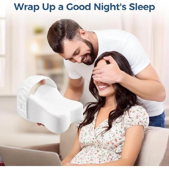 Knee Pillow, Memory Foam Sofa Pillow for Side Sleeping, Between Legs Pillow for Relief Sciatica Hip Lower Back Pain,