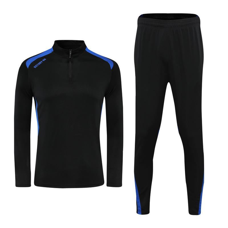 Unisex Half-Zip Long-Sleeve Football Training Set for Kids & Adults