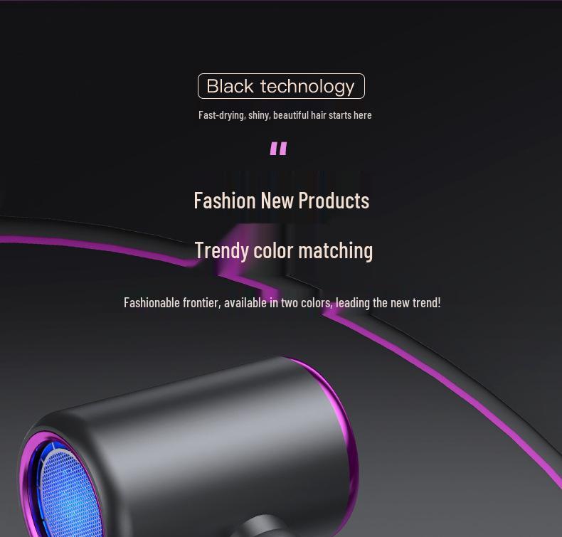 High-Speed Hair Dryer with Blue Light - Salon Quality for Home, Dorm, or Hotel