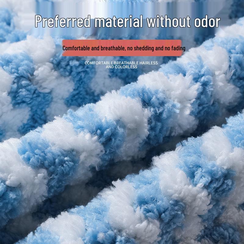 Cationic Coral Fleece Absorbent Dishcloth - Rainbow Water Ripple Design, Non-Stick Oil Scouring Pad