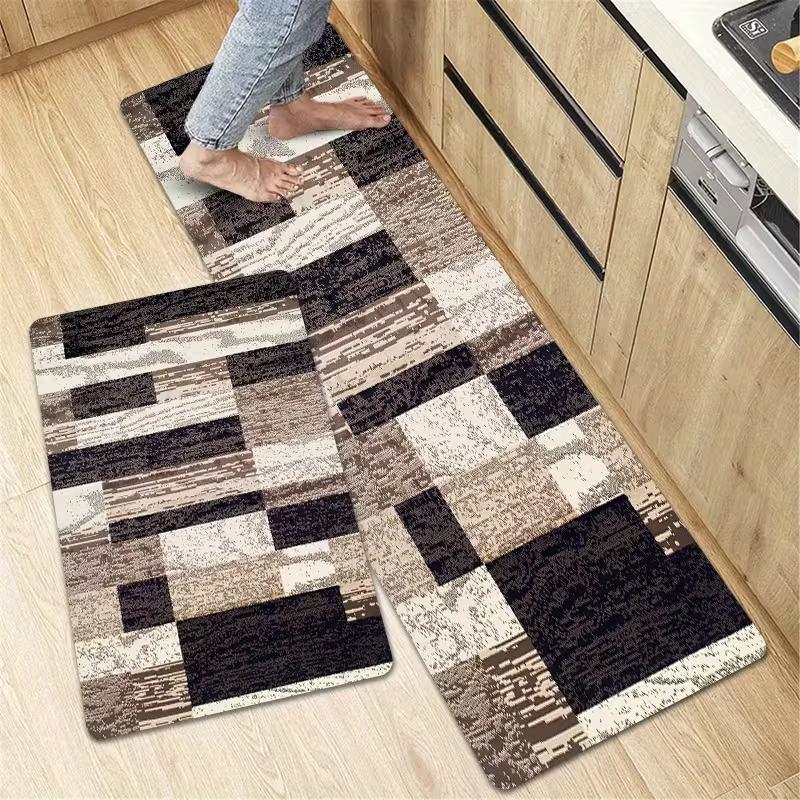 1/2pc Vintage Patchwork Print Carpet Home Decor, Non-Slip, Dirt-Proof And Absorbent, For Kitchen, Bathroom And Entrance