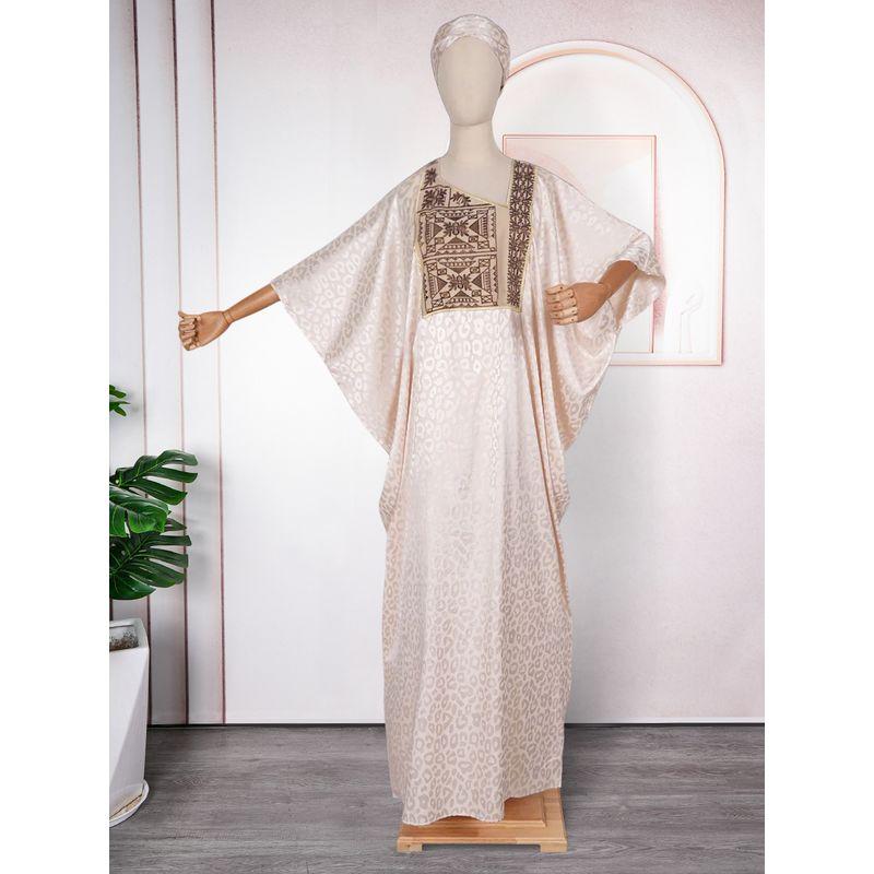 African Ethnic Style Jacquard Large Swing Robe Middle East Women's Clothing V-neck Batwing Sleeve 150.00kg Plus Size Dress Dress
