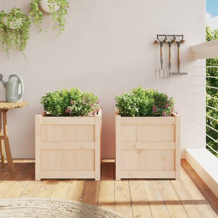 VidaXL Jardinières 2 pcs bois de pin massif 837415