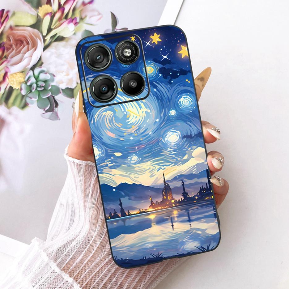 For Motorola Moto G15 Power Case Moto G17 Cute Love Heart Painted Cover Soft Silicone Case For Motorola G17 Power MotoG15 Fundas