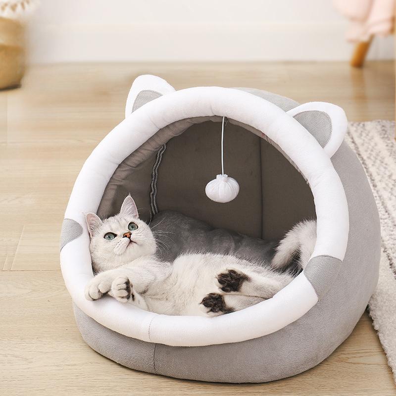 Four Seasons Universal Semi-Closed Cute Comfortable Cat Nest Bed Warm Pet Nest
