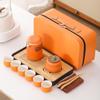 Compact Ceramic Travel Tea Set: 1 Teapot + 6 Cups for Camping or Business Gifts