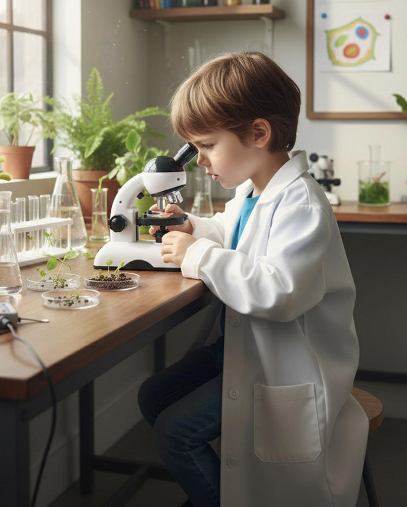 1200X LED Microscope for Kids Educational Science Kit for Examining Samples