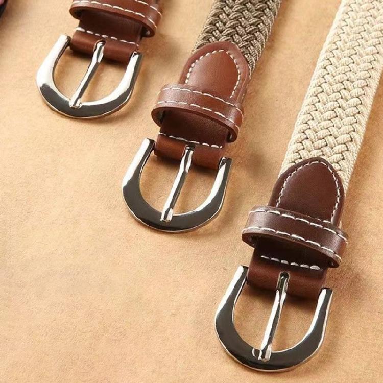 Stilvoller elastischer geflochtener Gürtel Verstellbarer Bund Modisches Taillenband Für die meisten Altersgruppen Canvas-Leder-Mischung Design