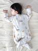 Autumn Pure Cotton Tagless Newborn Bodysuit with Double Layer Belly Protection and Long Sleeves - Baby Pajamas & Home Wear.