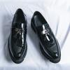 Korean Version of Spring Platform-soled Glossy Fringed Loafers Men's Fashion Small Leather Shoes