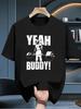 Yeah Buddy Men'S Lightweight Bodybuilding T-Shirt - Black Gym Shirt with "YEAH BUDTY" Graphic, Heavyweight Design for Weightl...