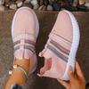 Fashion Breathable Knitted Casual Sneakers for Women 2025 Comfort Slip On Soft Sole Flat Shoes Woman Plus Size Non Slip Walking Shoes