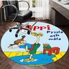 1pc Pippi Longstocking2 Design Printed Area Round Carpet for Bedroom Living Room Home Decor Rugs Mat Non Slip Mat Rug for Bedside