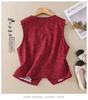 2026 Spring/Summer Retro Ethnic V-neck Embroidered Cotton Linen Sleeveless Vest for Women