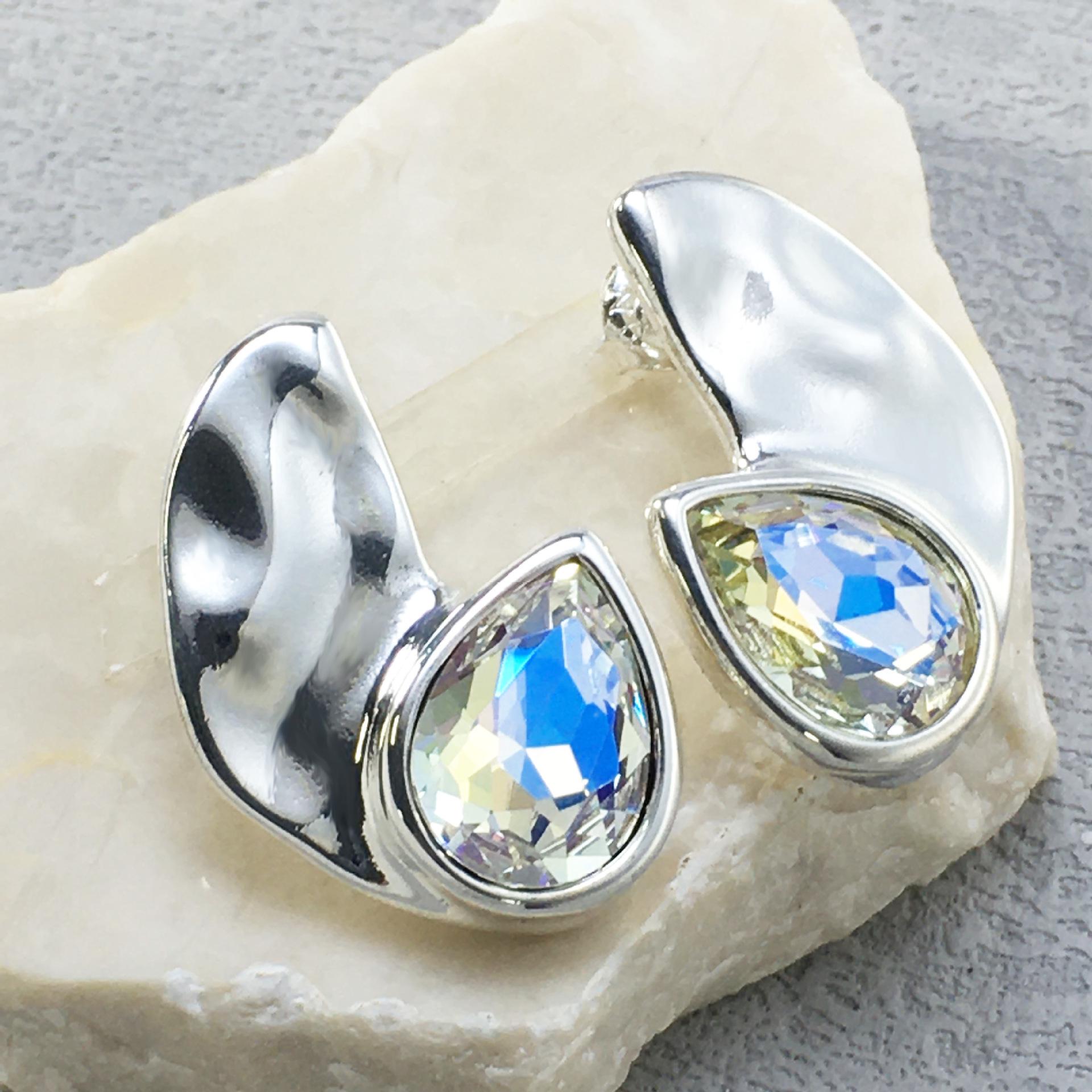 Uno de 50 Mirror Water Drop Earrings - European and American Niche Jewelry Design Geometric медный