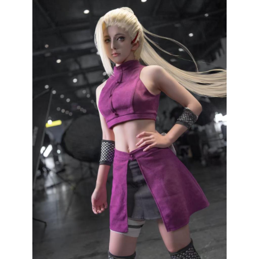 HOLOUN Anime Yamanaka Ino Cosplay Costume Top Skirt Waist Bag Leg Covers Cos Convention Daily Wear Gift