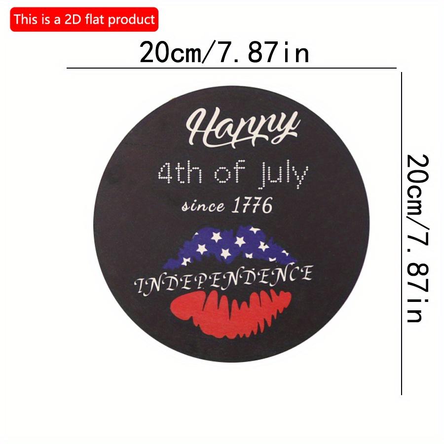 

2D плоская подвеска на дверь 20*20 см1 шт. с Днем независимости 4 июля, узор в виде губ, патриотическое украшение на 4 июля 20*20cm