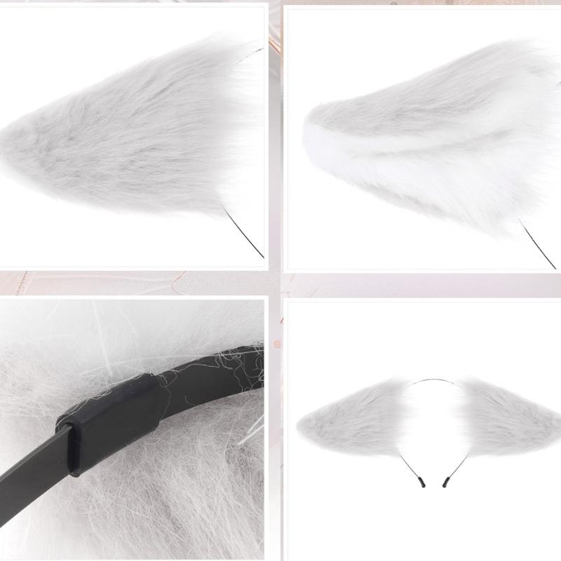Realistic Cats Ear Hairband Plush Headband Design Costume Headwear For Women Girls Cosplays Event Themed Parties