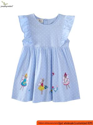 Summer 2026 Stylish Embroidered Cartoon Pattern Dress for Girls