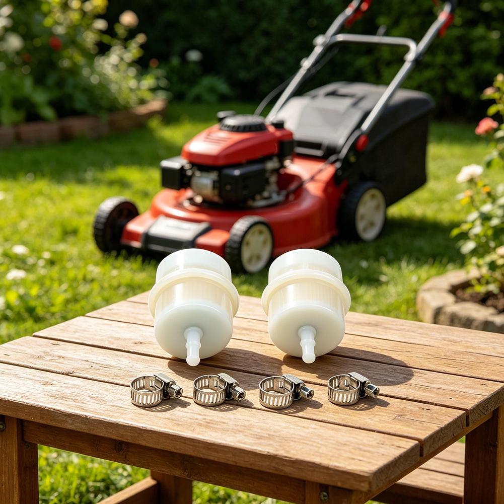Lawn Mower Maintenance White Fuel Filter Inline Replacement Filter Plastic Construction Tool-free Installation