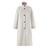 Womens Fall Winter Vintage British Stand Collar Single Breasted Loose Long Minimal Trench Coat