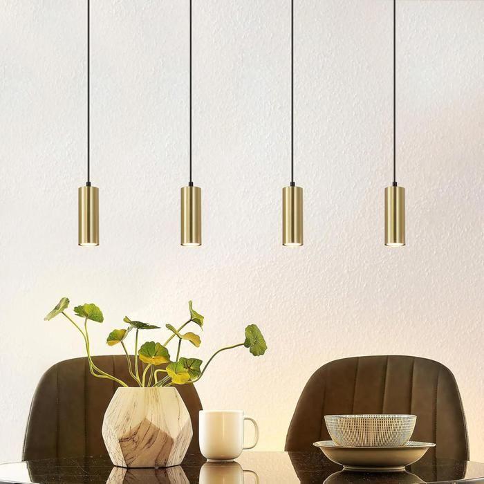 Lampe suspendue - NETTLIFE - Modèle 170x60 - 4x GU10 - Métal noir - Scandinave/Moderne