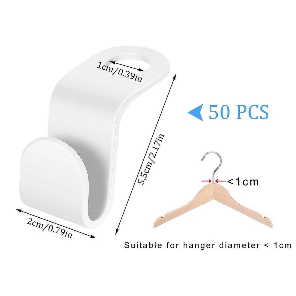 50 Pcs Clothes Hanger Connector Hooks, Space Saving Clothes Hook Multi-Layer Stackable Hanger for Wardrobe Cabinets