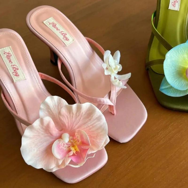 Fashion Women's Personalized Flower Sandals Accessories ,butterfly Orchid Shoe Buckle Decorate The Upper, Sweet Flower Shoe Accessories