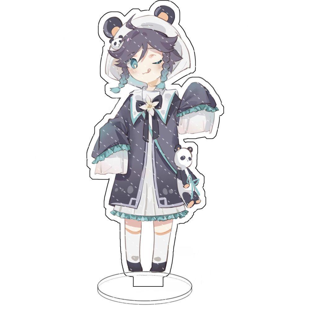 Anime Venti Scaramouche Card Cosplay Desktop Decoration Acrylic Standing Plate Gifts