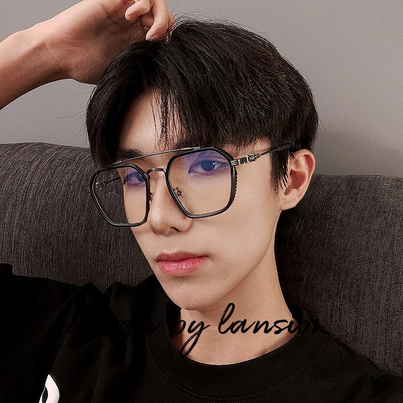 Transparent black Computer Glasses Frame Women Men Anti Blue Light polygon Eyewear Blocking Glasses Optical Spectacle Eyeglass