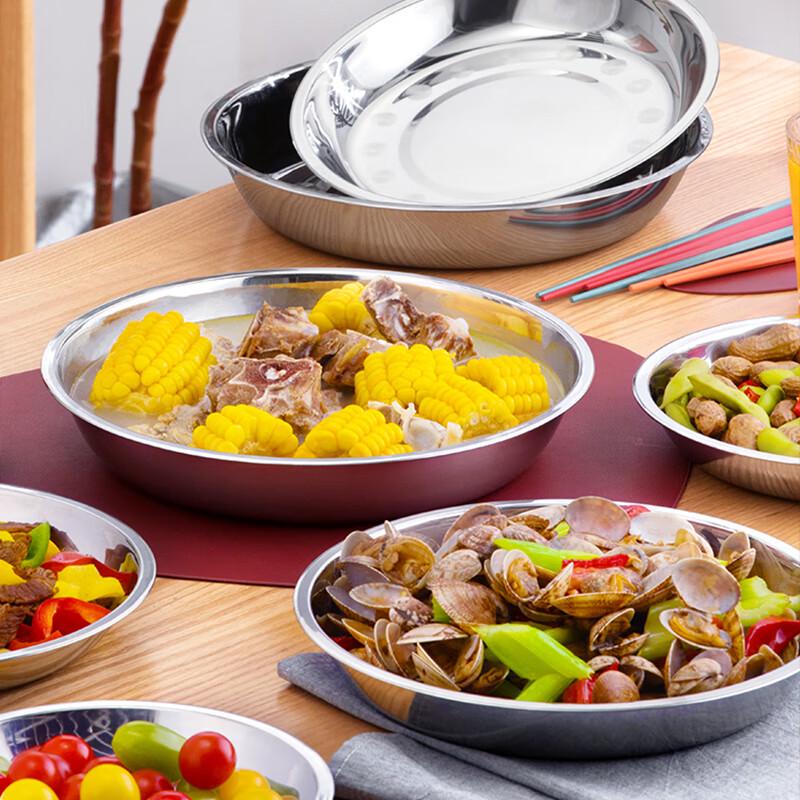 CHAHUA Thickened Stainless Steel Round Plate