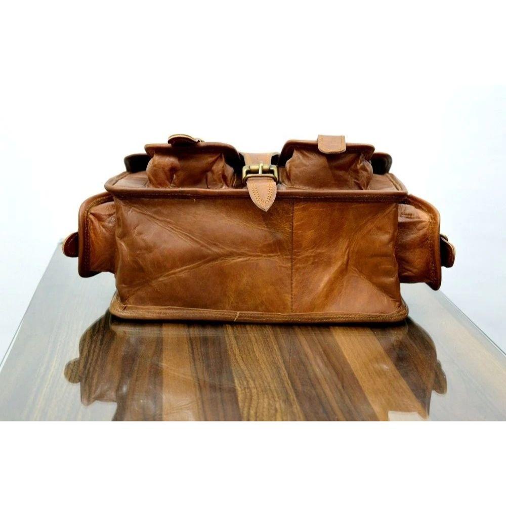 Vintage braun Leder Messenger Bag Schulter Laptop Tasche Aktentasche Herren echt