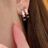 925 silver diamond inlaid craft honeycomb shaped advanced electroplating 18K gold women's earrings my love gift
