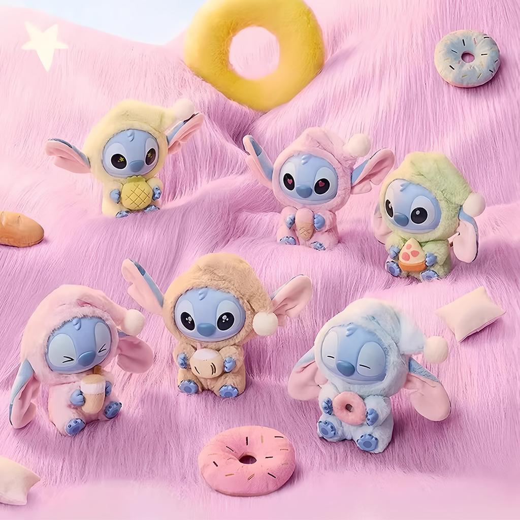 15CM Stitch Plush Toys Disney Kawaii 2025 New Vinyl Figure Doll Food Series Cute Exquisite Pendant Xmas Birthday Children's Gift