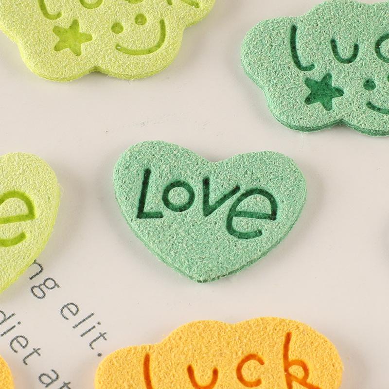 10Pcs/Bag Clothing Accessories Love Letter Leather Label Handbook Diy Embroidery Patch Printed Fabric Label Logo