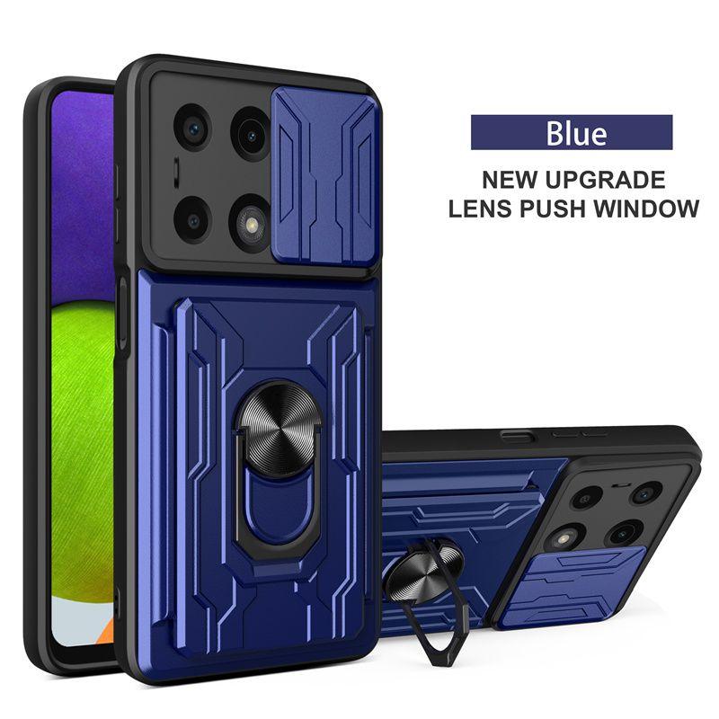 

Case For Xiaomi Poco X6 X5 Pro 5G F3 F4 GT F5 5G M4 M5 M6 Pro X3 NFC X4 GT Grade Card Slot Cover Poco C40 Cover With Ring Poco M4 Pro 4G