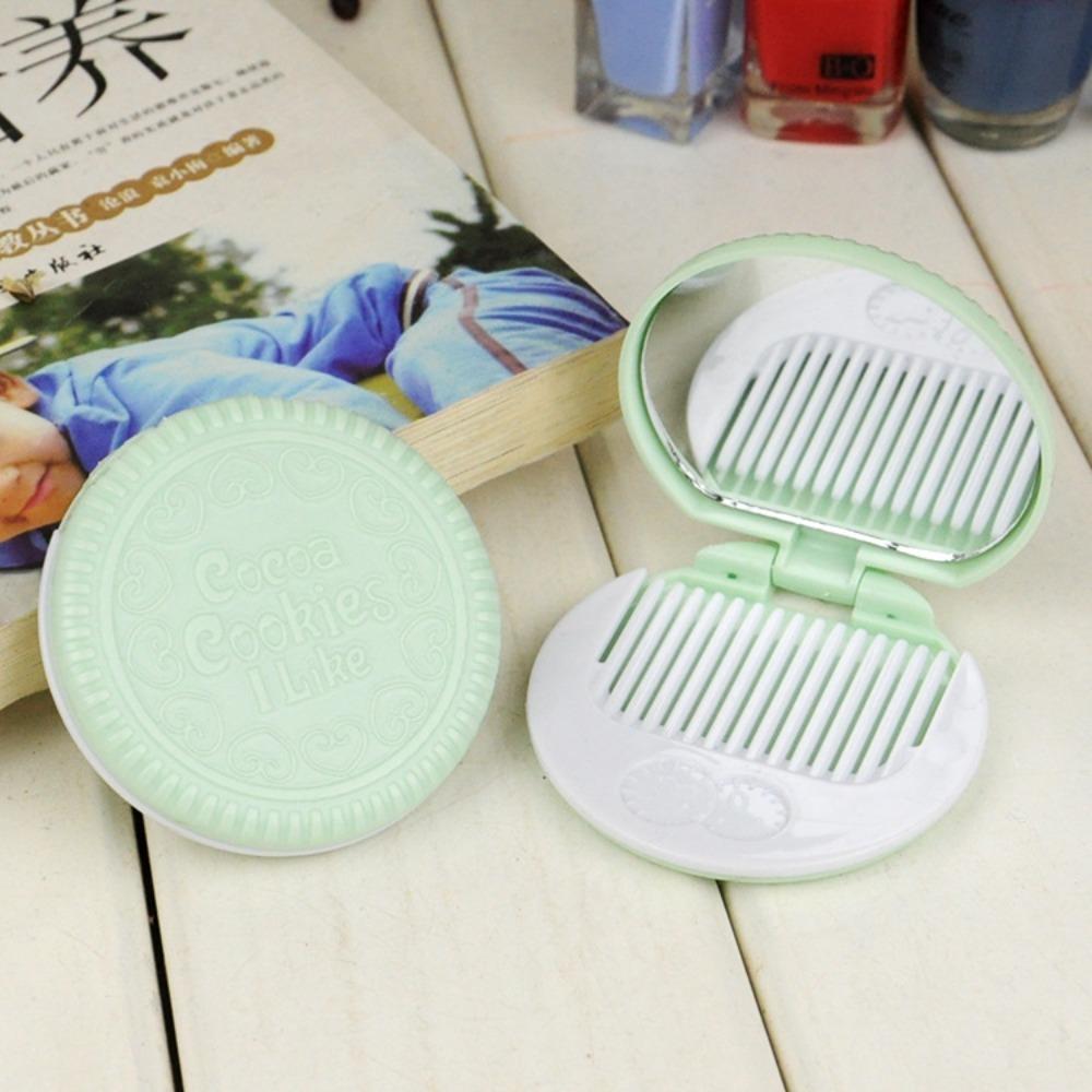 Pocket Mirror 2 In 1 Comb Mirror Set Mini Chocolate Cookie Shaped  Children