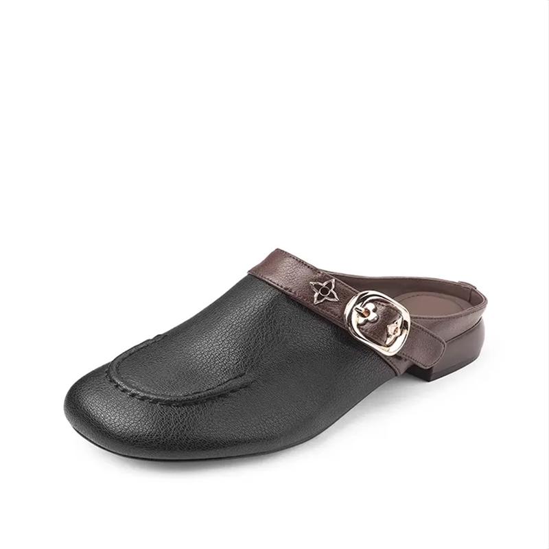 

Fashion Women Slippers Casual Mid Heels Shoes Cozy Slingback Shoes Designer Pumps Woman Sandals 2025 Summer Trend Brand Zapatos Female 40 чёрный