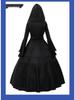 Halloween Gothic Medieval Vintage Women's Corset Dress with Bell Sleeves